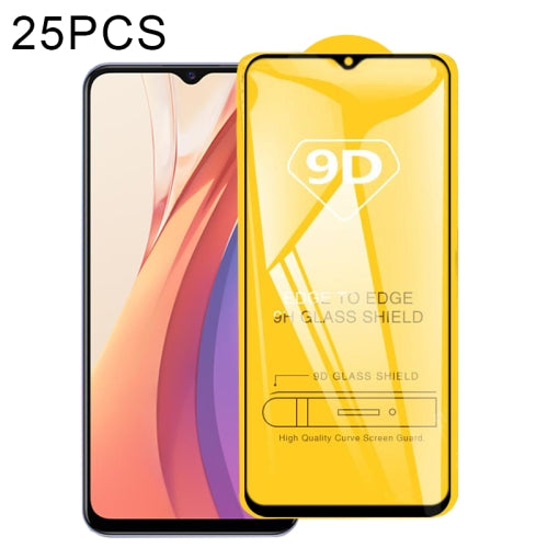 For vivo iQOO Z3 25 PCS 9D Full Glue Full Screen Tempered Glass Film