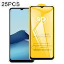 For vivo Y20 2021 25 PCS 9D Full Glue Full Screen Tempered Glass Film