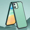 SULADA Luxury 3D Carbon Fiber Textured Shockproof Metal + TPU Frame Case For iPhone 11(Dark Green)