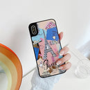 Mirror Series Pattern Protective Case For iPhone XS / X(Eiffel Tower)