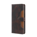 For Samsung Galaxy A12 Stitching Skin Feel Magnetic Buckle Horizontal Flip PU Leather Case with Holder & Card Slots & Wallet(Brown)