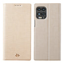 For Motorola Moto Edge S / G100 ViLi DMX Series Shockproof TPU + PU Leather Magnetic Attraction Horizontal Flip Case with Card Slot & Holder(Gold)