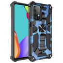 For Samsung Galaxy A71 5G Camouflage Armor Shockproof TPU + PC Magnetic Protective Case with Holder(Blue)