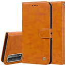 For Huawei Honor 10X Lite Business Style Oil Wax Texture Horizontal Flip Leather Case with Holder & Card Slots & Wallet(Yellow)