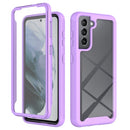For Samsung Galaxy S21 5G Starry Sky Solid Color Series Shockproof PC + TPU Case with PET Film(Light Purple)