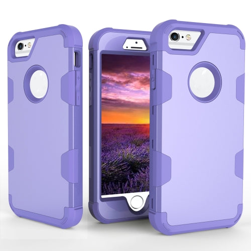 Contrast Color Silicone + PC Shockproof Case For iPhone 6(Purple)