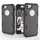 Contrast Color Silicone + PC Shockproof Case For iPhone 8 / 7(Black)