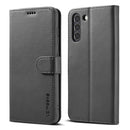 For Samsung Galaxy S21 FE LC.IMEEKE Calf Texture Horizontal Flip Leather Case, with Holder & Card Slots & Wallet(Black)
