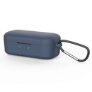Pure Color Silicone Earphone Protective Case for QCY T5, with Hanging Buckle(Midnight Blue)