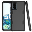 For Samsung Galaxy S20+ 5G Contrast Color Silicone + PC Shockproof Case(Black)