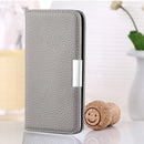 For Samsung Galaxy A72 5G / 4G Litchi Texture Horizontal Flip Leather Case with Holder & Card Slots(Grey)