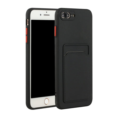 Card Slot Design Shockproof TPU Protective Case For iPhone 8 & 7(Black)