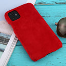 For iPhone 11 Shockproof Plush Back Protective Case(Red)