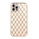 Electroplated Rhombic Pattern Sheepskin TPU Protective Case For iPhone 12 Pro(Pink)