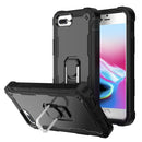 PC + Rubber 3-layers Shockproof Protective Case with Rotating Holder For iPhone 8 Plus / 7 Plus(Black)