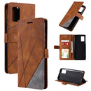 For Samsung Galaxy A02s Skin Feel Splicing Horizontal Flip Leather Case with Holder & Card Slots & Wallet & Photo Frame(Brown)