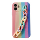 Rainbow Shockproof Protective Case with Rainbow Bracelet For iPhone 12(B)