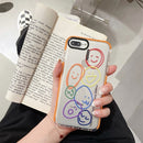 Integrated Design Pattern Protective Case For iPhone SE 2020 / 8 / 7(Orange Circle Smile)