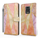 For Xiaomi Redmi Note 9 Pro 5G Marble TPU + PU Horizontal Flip Leather Case with Holder & Card Slots & Wallet & Photo Frame & Lanyard(Pink Purple)