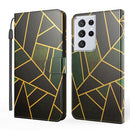 For Samsung Galaxy A32 5G Marble Horizontal Flip TPU+PU Leather Case with Holder & Card Slots & Wallet & Photo Frame & Lanyard(Black Green)