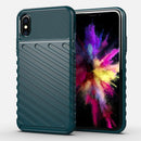 For iPhone X Thunderbolt Shockproof TPU Soft Case(Dark Green)