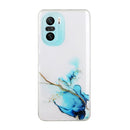 For Xiaomi Redmi K40 / K40 Pro / Poco F3 Hollow Marble Pattern TPU Precise Hole Protective Case(Blue)