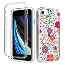 2 in 1 High Transparent Painted Shockproof PC + TPU Protective Case For iPhone SE 2020 / 8 / 7(Small Floral)