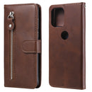 For Motorola Moto G100 / Edge S Fashion Calf Texture Zipper Horizontal Flip Leather Case with Stand & Card Slots & Wallet(Brown)