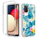 For Samsung Galaxy A02s 2 in 1 High Transparent Painted Shockproof PC + TPU Protective Case(Banana Leaf)