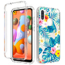 For Samsung Galaxy A11 2 in 1 High Transparent Painted Shockproof PC + TPU Protective Case(Banana Leaf)