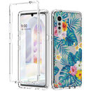 For LG Velvet 2 in 1 High Transparent Painted Shockproof PC + TPU Protective Case(Banana Leaf)