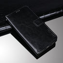 For Motorola Moto G50 idewei Crazy Horse Texture Horizontal Flip Leather Case with Holder & Card Slots & Wallet(Black)