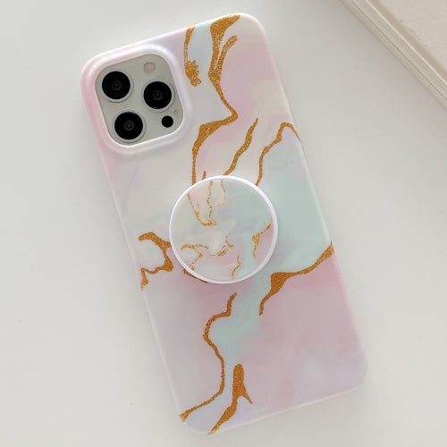 Golden Powder Dream Color Marble Pattern TPU Protective Case with Foldable Stand For iPhone 11 Pro(Colorful)