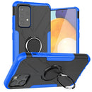 For Samsung Galaxy A72 5G / 4G Machine Armor Bear Shockproof PC + TPU Protective Case with Ring Holder(Blue)