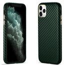 Carbon Fiber Leather Texture Kevlar Anti-fall Phone Protective Case For iPhone 11 Pro(Green)