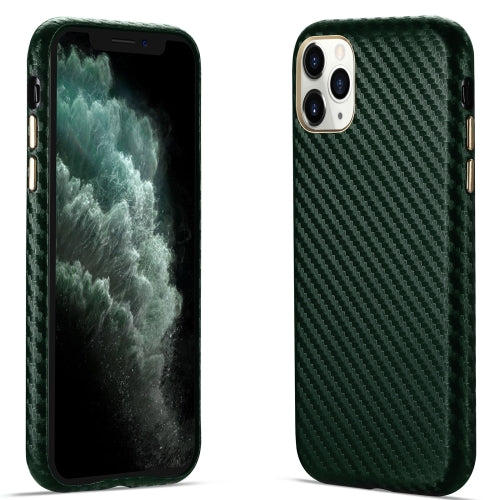 Carbon Fiber Leather Texture Kevlar Anti-fall Phone Protective Case For iPhone 11 Pro(Green)