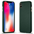 Carbon Fiber Leather Texture Kevlar Anti-fall Phone Protective Case For iPhone XS / X(Green)