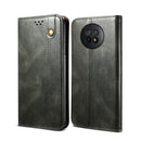 For Xiaomi Redmi Note 9 5G (CN Version) Simple Wax Crazy Horse Texture Horizontal Flip Leather Case with Card Slots & Wallet(Dark Green)
