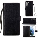 For Samsung Galaxy S21 FE Dream Catcher Printing Horizontal Flip Leather Case with Holder & Card Slots & Wallet & Lanyard(Black)