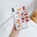 Precise Hole Transparent TPU Protective Case For iPhone XS / X(Bread Cherry Cake)