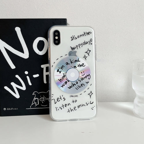 Precise Hole Transparent TPU Protective Case For iPhone XR(Retro CD)