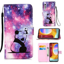 For LG Velvet 2 Pro Colored Drawing Pattern Plain Weave Horizontal Flip Leather Case with Holder & Card Slot & Wallet & Lanyard(Baby Panda)