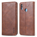 For Huawei Y7 2019 / Enjoy 9 AZNS Retro Texture Magnetic Horizontal Flip PU Leather Case with Holder & Card Slots & Photo Frame(Brown)
