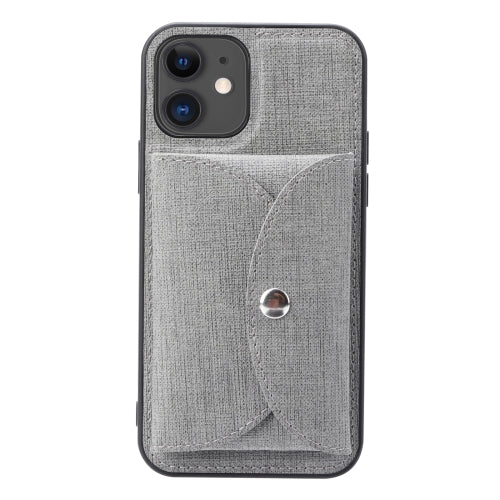 ViLi T Series TPU + PU Woven Fabric Magnetic Protective Case with Wallet For iPhone 11(Grey)