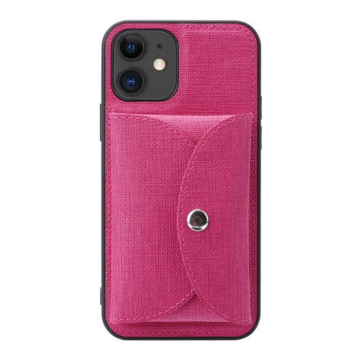 ViLi T Series TPU + PU Woven Fabric Magnetic Protective Case with Wallet For iPhone 11 Pro(Rose Red)