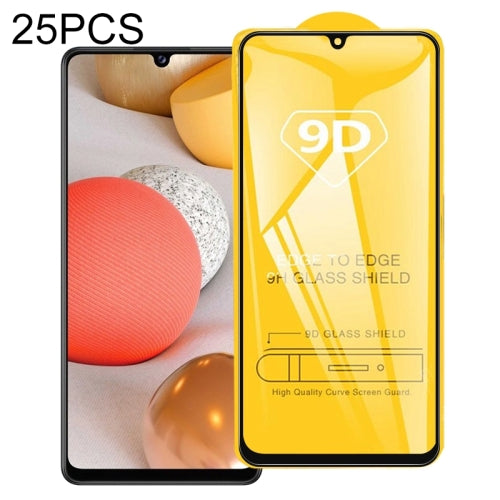 For Samsung Galaxy M42 5G 25 PCS 9D Full Glue Full Screen Tempered Glass Film