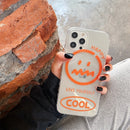 Shockproof Side Painting Expression Pattern Transparent TPU Protective Case For iPhone 11(Orange)