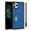 Armor Shockproof TPU + PC Hard Case with Card Slot Holder Funtion For iPhone 11 Pro(Black Blue)