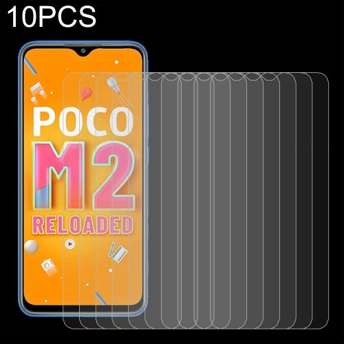 For Xiaomi Poco M2 Reloaded 10 PCS 0.26mm 9H 2.5D Tempered Glass Film