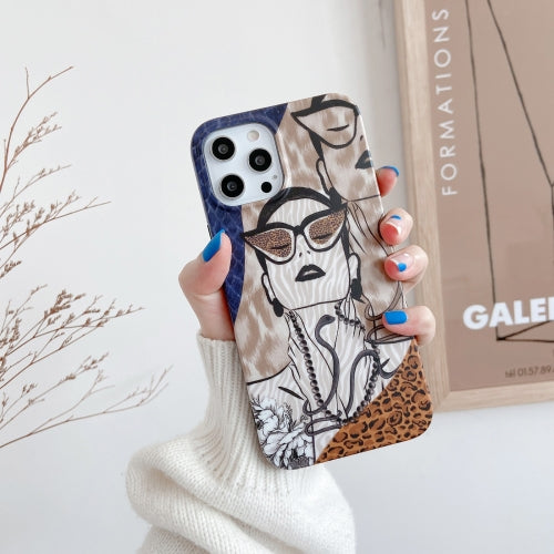 Shockproof Half-inclusive Leopard Pattern Protective Case For iPhone 11(Glasses Girl)